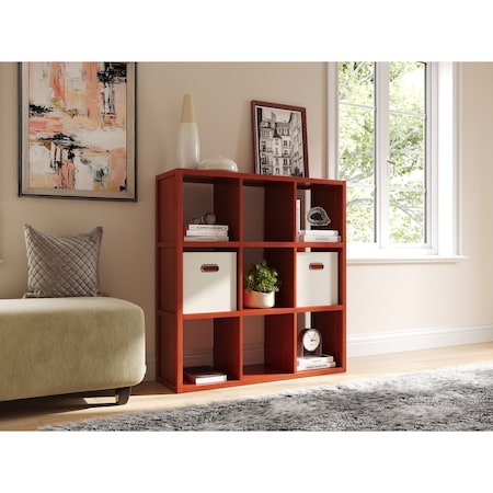 John Louis Home Solid Wood 9 Cube Organizer Red Mahogany JLH-9C-M